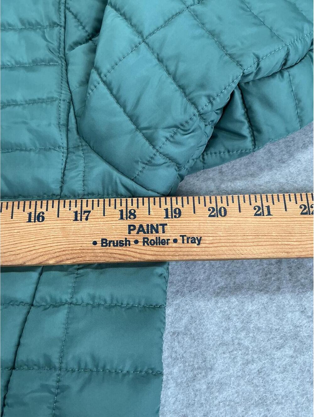 Cat & Jack Girls Quilted Hooded Puffer Jacket Green XL Fleece Lined - Picture 7 of 9